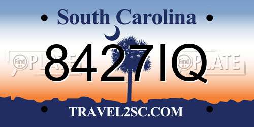 8427IQ South Carolina License Plate