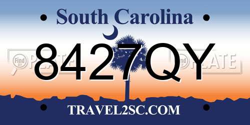 8427QY South Carolina License Plate