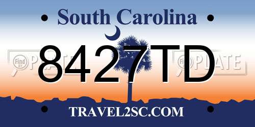 8427TD South Carolina License Plate