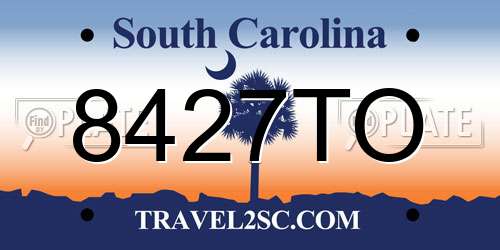 8427TO South Carolina License Plate