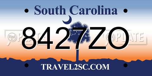 8427ZO South Carolina License Plate