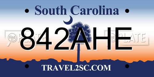 842AHE South Carolina License Plate
