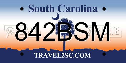 842BSM South Carolina License Plate