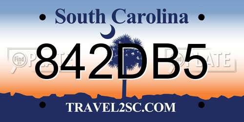 842DB5 South Carolina License Plate