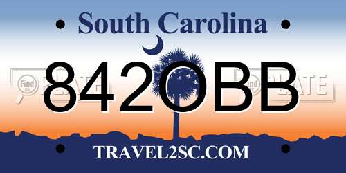 842OBB South Carolina License Plate