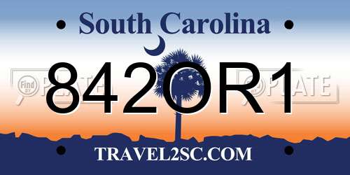 842OR1 South Carolina License Plate