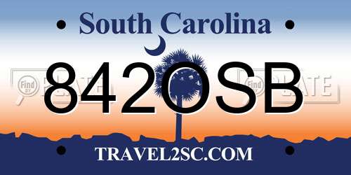 842OSB South Carolina License Plate