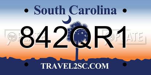 842QR1 South Carolina License Plate