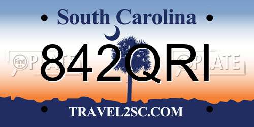 842QRI South Carolina License Plate