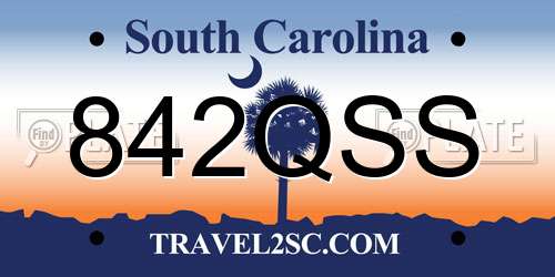 842QSS South Carolina License Plate