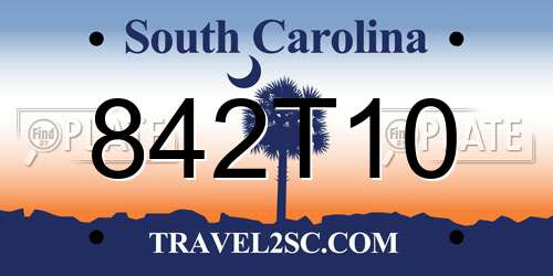 842T10 South Carolina License Plate