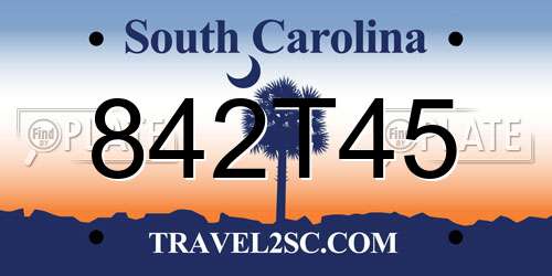 842T45 South Carolina License Plate