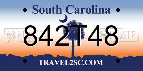 842T48 South Carolina License Plate