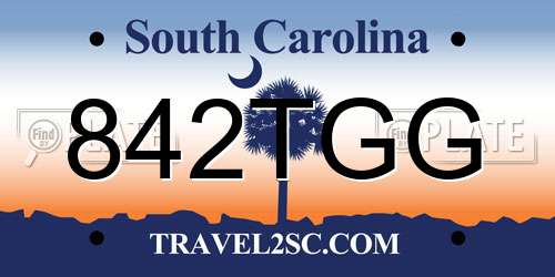 842TGG South Carolina License Plate