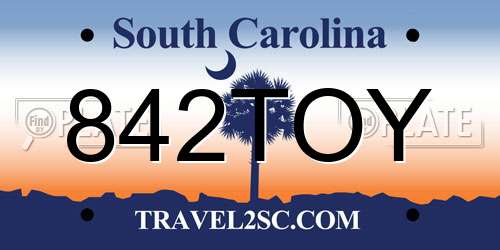 842TOY South Carolina License Plate