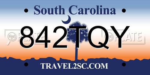 842TQY South Carolina License Plate