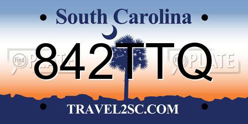 842TTQ South Carolina License Plate
