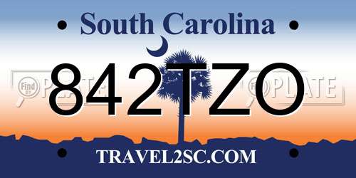 842TZO South Carolina License Plate