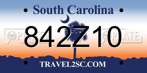 842Z10 South Carolina License Plate