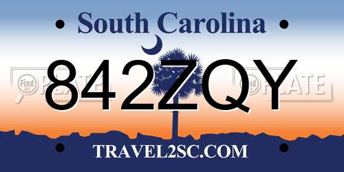 842ZQY South Carolina License Plate