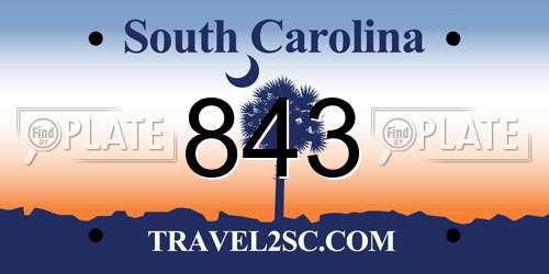 843 South Carolina License Plate