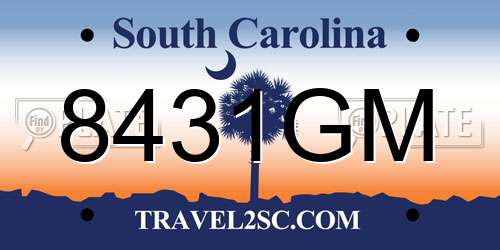 8431GM South Carolina License Plate