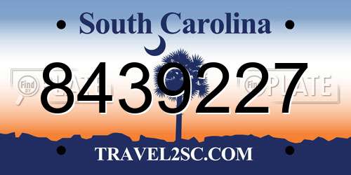 8439227 South Carolina License Plate