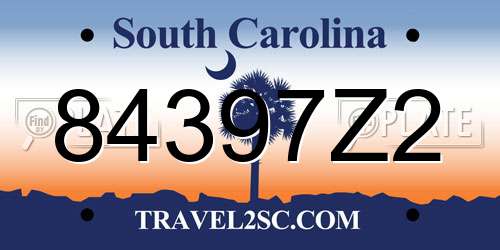 84397Z2 South Carolina License Plate