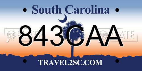 843CAA South Carolina License Plate