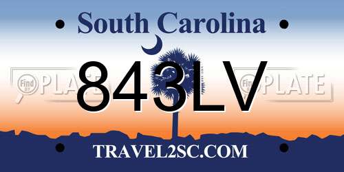 843LV South Carolina License Plate