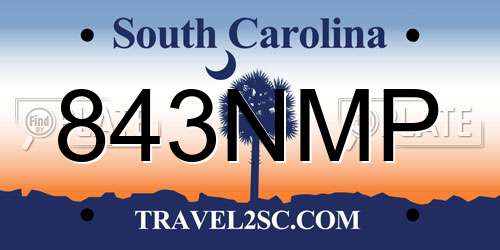 843NMP South Carolina License Plate