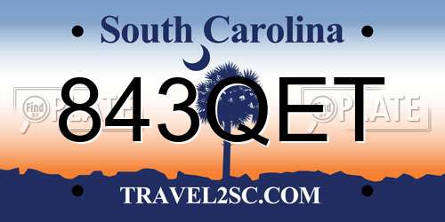 843QET South Carolina License Plate