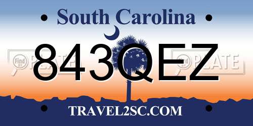 843QEZ South Carolina License Plate