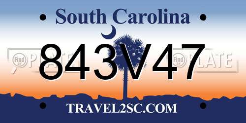 843V47 South Carolina License Plate