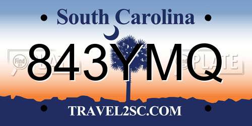 843YMQ South Carolina License Plate