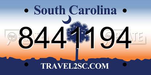 8441194 South Carolina License Plate