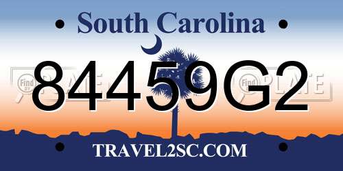84459G2 South Carolina License Plate