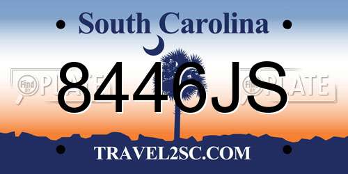 8446JS South Carolina License Plate