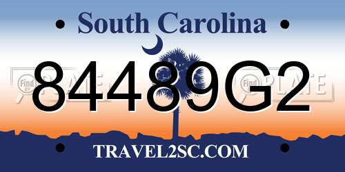 84489G2 South Carolina License Plate