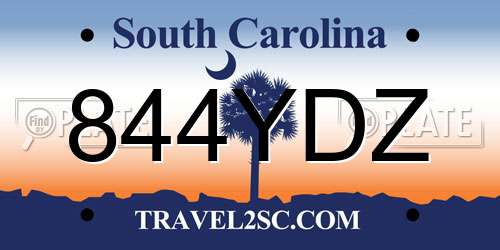 844YDZ South Carolina License Plate
