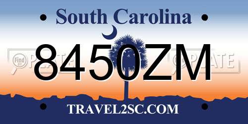 8450ZM South Carolina License Plate