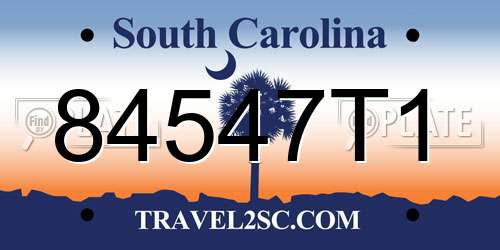 84547T1 South Carolina License Plate