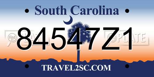 84547Z1 South Carolina License Plate