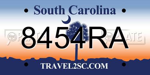 8454RA South Carolina License Plate