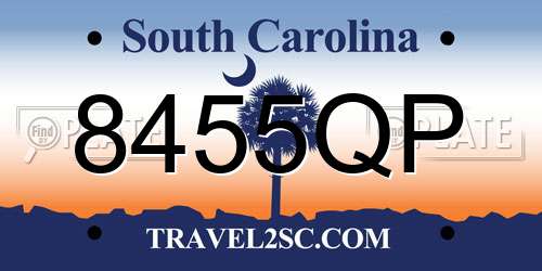 8455QP South Carolina License Plate