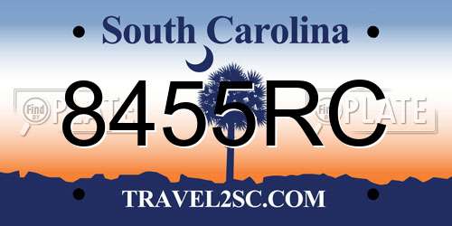 8455RC South Carolina License Plate