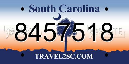8457518 South Carolina License Plate