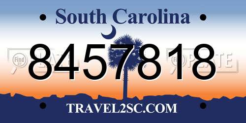 8457818 South Carolina License Plate