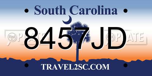 8457JD South Carolina License Plate