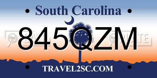 845QZM South Carolina License Plate